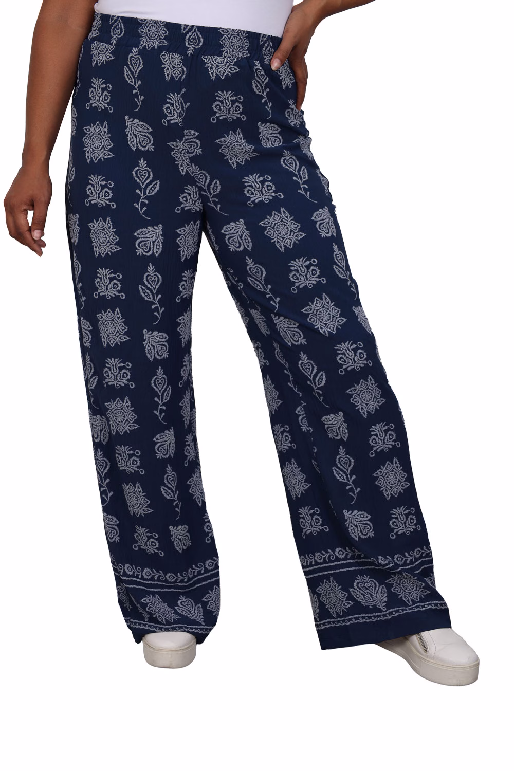 0A1A0547.jpg Blue Wide Leg Printed Pant