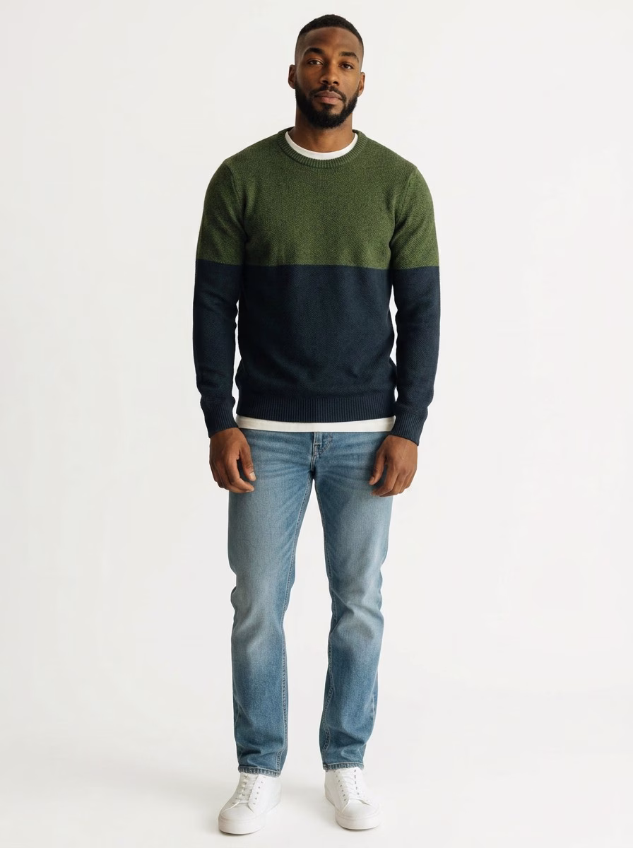 Fatigue and Navy Crew Neck Jersey