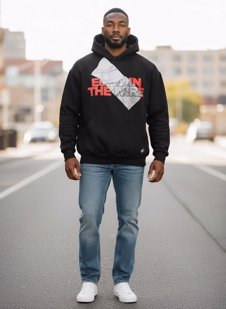Black Wire Baggy Hoody