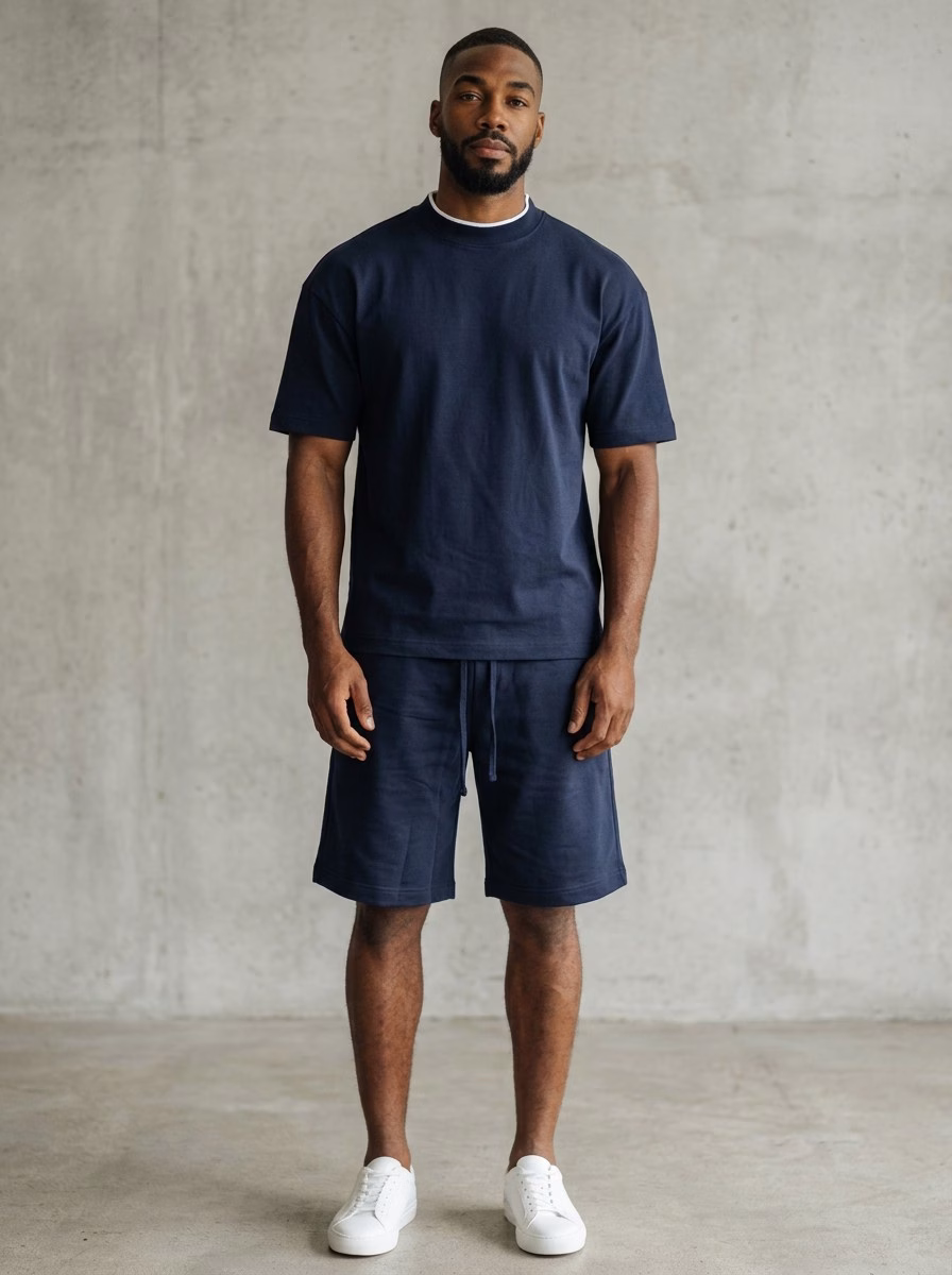 Navy Brushed Fleeced Top